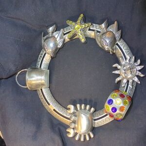 Silver-Tone Marine Charm Wreath with Colorful Gem Accent NOW ONLY $75
